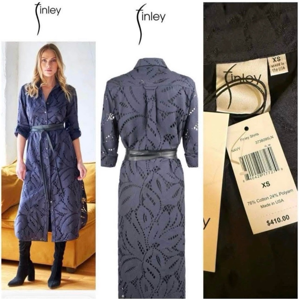 Finley $410 RETAIL "Alex" maxi shirt dress says XS, but fits size 4-6